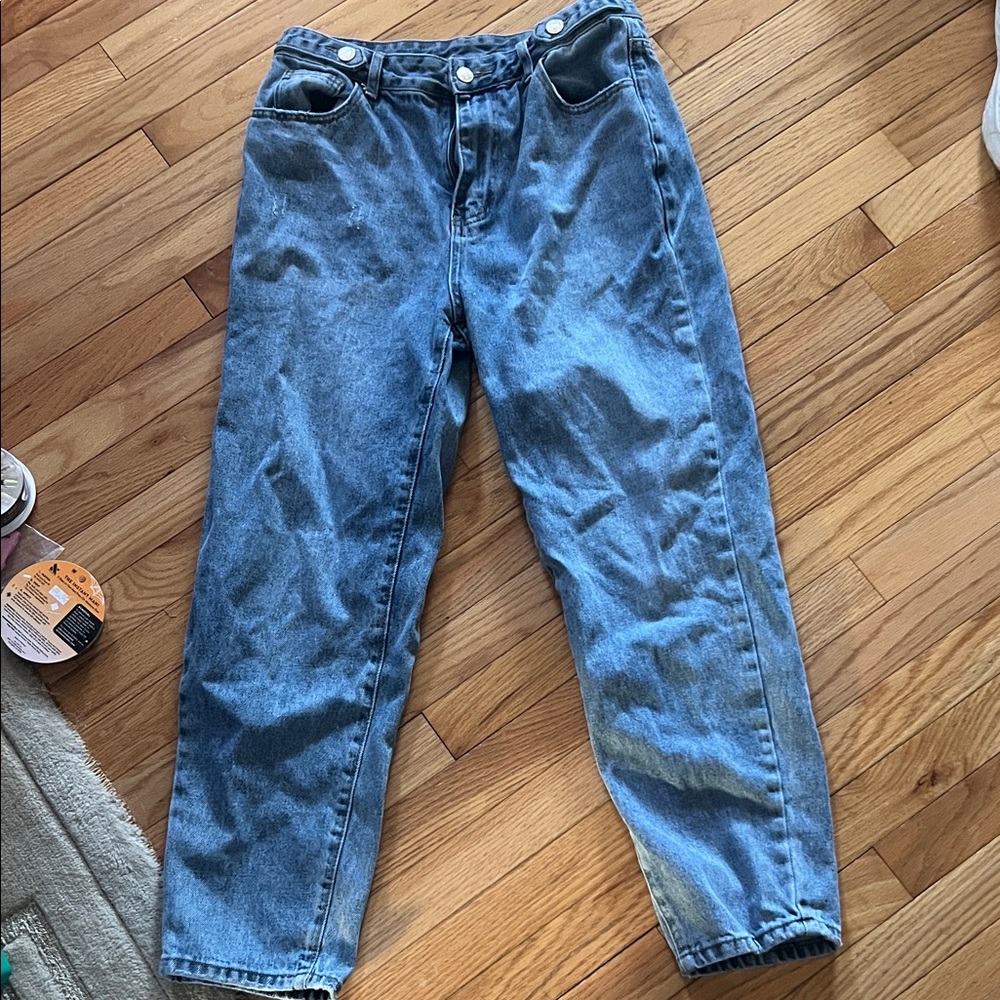 SHEIN Blue Ankle Jeans for‎ Women